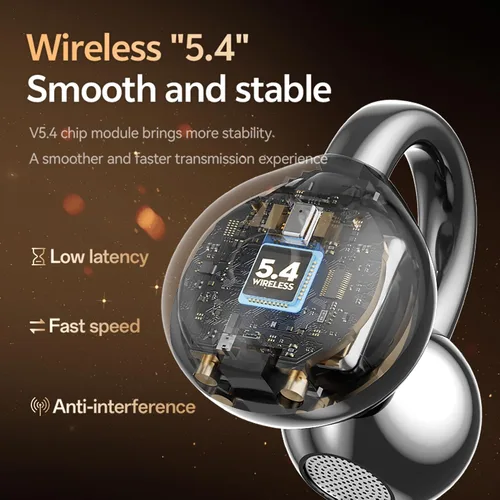 Miniatura 2 de Auriculares con clip, auriculares abiertos inalámbricos Bluetooth 5.4 con micrófono, auriculares con clip de oreja, mini auriculares para correr