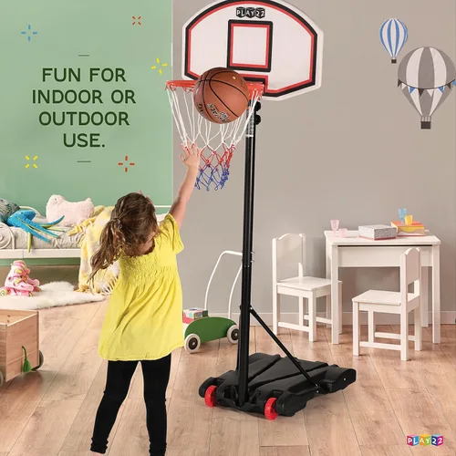 Miniatura 4 de Play22 Aro de baloncesto ajustable para niños, altura de 5 a 7 pies, aro de baloncesto portátil para niños, adolescentes, jóvenes y adultos