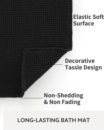 Miniatura 6 de tchdio Tapete de baño con borlas, súper absorbente, antideslizante, ultrasuave, lavable a máquina, con borlas, para el suelo del baño, junto a