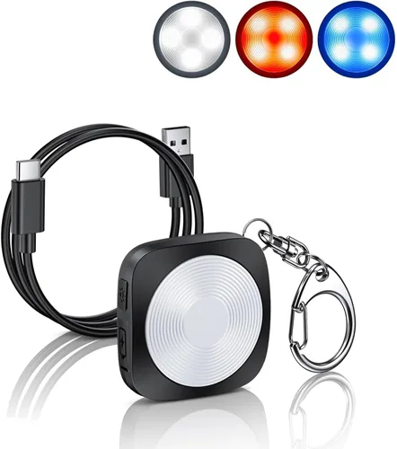 Elecpow Alarma de seguridad personal para mujer, llavero MissCubie y equipo reflectante de alta visibilidad para correr con alarma de línea de carga