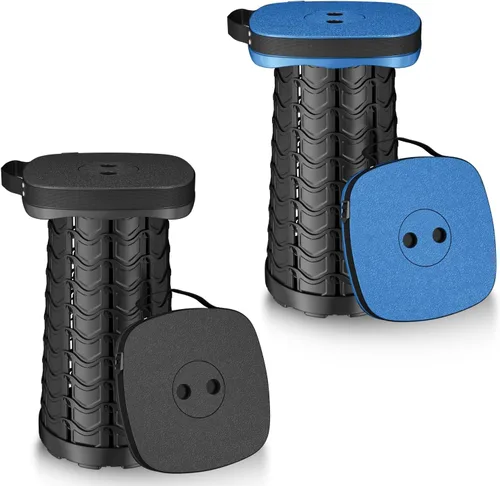 Miniatura 14 de aboutool Taburete plegable para campamento, taburete portátil plegable cuadrado con cojín de asiento elástico y bolsa de nailon ajustable, Verde