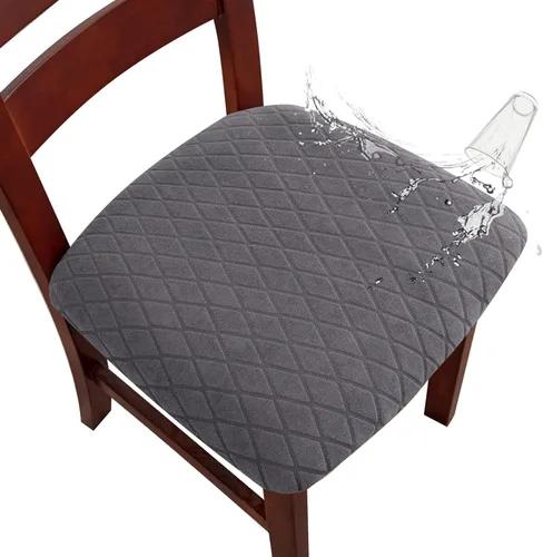 Miniatura 9 de Genina Fundas de asiento impermeables para sillas de comedor, fundas de asiento elásticas para sillas de comedor, extraíbles y lavables, fundas