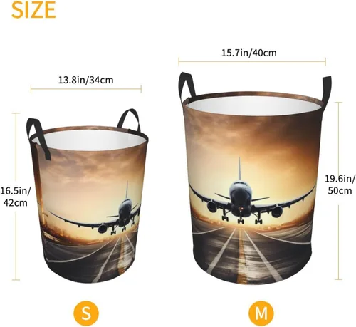 Miniatura 5 de backpack airplane print Circular Hamper Waterproof Storage Bin Organizer Basket Laundry Hamper With Handles For Clothes Toys Small