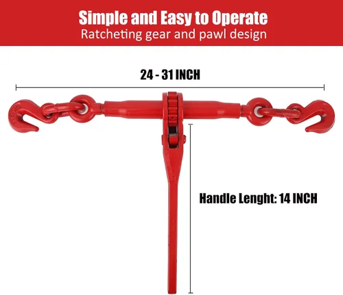 Miniatura 2 de Carpeta de cadena de 3/8" -1/2", cadenas de 3/8" × 10 pies con 1 carpeta y 1 cadena, grado 70, carpeta de carga para cadena de carpeta con gancho