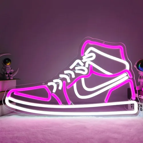 Letrero de Neón de Zapatillas Deportivas Luces de Neón para Pared Luces de Neón de Zapatos Deportivos para Niños Luces de Neón LED Atenuables para