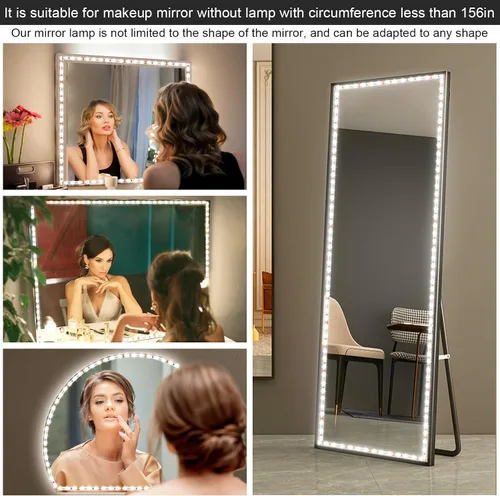 Miniatura 6 de Luces LED para Espejo de Tocador para Mesa de Maquillaje y Tocador, Kit de Tira de Luz LED Flexible de 13 pies, 6000K Luz Blanca Diurna