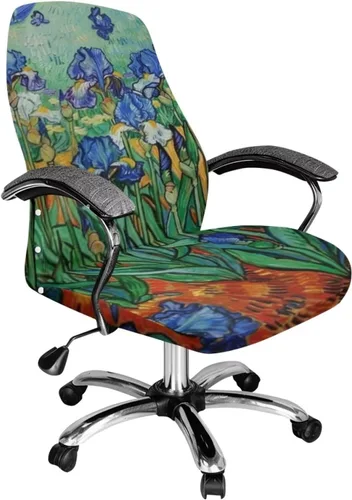 Miniatura 8 de Green Leaf - Fundas para sillas de oficina en casa, fundas elásticas para sillas de escritorio de computadora, respaldo alto, universales, fundas