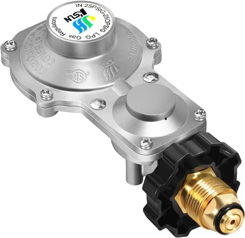 Miniatura 9 de GasSaf Manguera reguladora de propano de 2 etapas de 10 pies, regulador de gas propano y manguera adecuada para generador de combustible dual