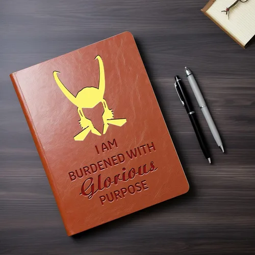 Miniatura 4 de JOHSBYD Loki Lover Gifts - Cuaderno de cuero con texto en inglés "I Am Burdened With Glorious Purpose Leather Notebook TV Show G-ift Cosplay Movie