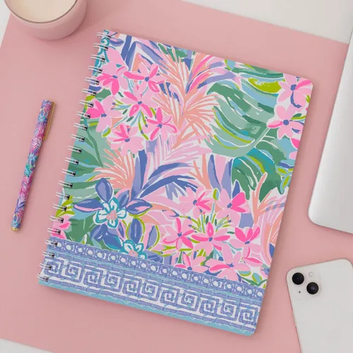 Miniatura 5 de Lilly Pulitzer Cuaderno de espiral de tapa dura, grande, 11" x 9.5", con 160 páginas a rayas, Fue todo un sueño it was all a dream
