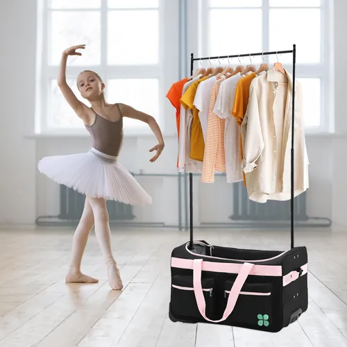 Miniatura 6 de Oeaear Bolsa de baile con perchero, bolsa de competición de baile con estante, bolsa de lona imprescindible para competencia de baile, bolsas