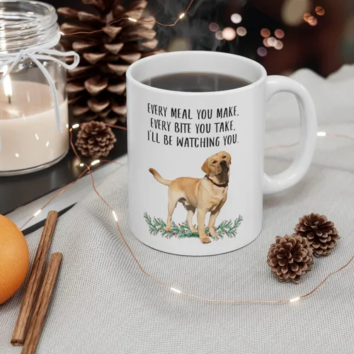 Miniatura 4 de Divertidos regalos amarillos de Labrador Retriever para mujeres, Día de la Madre 2025 Every Meal You Make Every Bite You Take Taza de café, taza