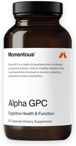 Momentous Suplemento Alpha GPC – Salud cognitiva y apoyo a la función – Certificado NSF para el deporte – Sin OMG y gluten – 60 porciones