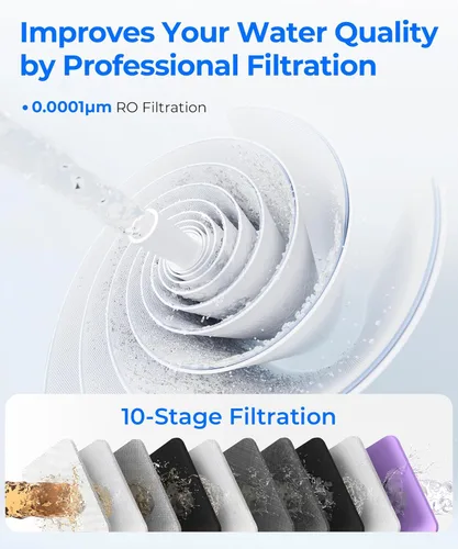 Miniatura 10 de Waterdrop Sistema de ósmosis inversa G3P800, flujo rápido de 800 GPD, certificado NSF/ANSI 42 y 53 y 58 y 372, 3:1 puro para drenar, sistema