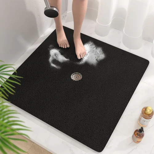 Miniatura 9 de HITSLAM - Tapete cuadrado para ducha, de 24 x 24 pulgadas, tapete de baño antideslizante para bañera, tapetes de baño de alcachofa de PVC suave