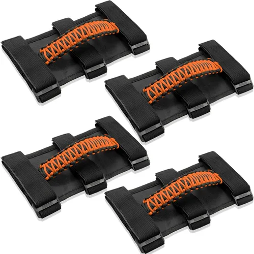 4 asas de agarre de barra antivuelco compatibles con Jeep Wrangler JLU JK JKU TJ YJ LJ JT JL y Gladiator JT 1987-2021 UTV y ATV, se adapta a barras