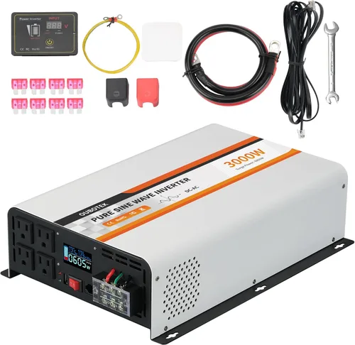 Miniatura 14 de Inversor de onda sinusoidal pura de 2000 W, convertidor de 12 V CC a 120 V CA para vehículos, barco, campamento, sistema solar al aire libre