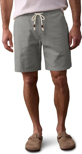 Miniatura 2 de Comdecevis Pantalones cortos de lino y algodón elástico para hombre, de 7 pulgadas, casuales, ligeros, para verano, playa, con cintura elástica