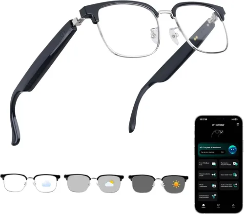Miniatura 13 de AI Smart Glasses with ChatGPT, Bluetooth Glasses for Women & Men, Free App, AI Translation Glasses with 164 Languages, Photochromic Lenses