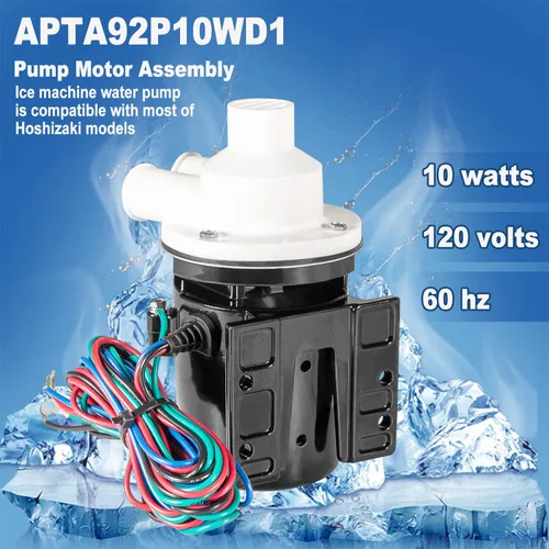 Miniatura 2 de APTA92P10WD1 Reemplazo del conjunto del motor de la bomba de agua Hoshizaki incluye condensador, se adapta a los modelos de máquina de hielo