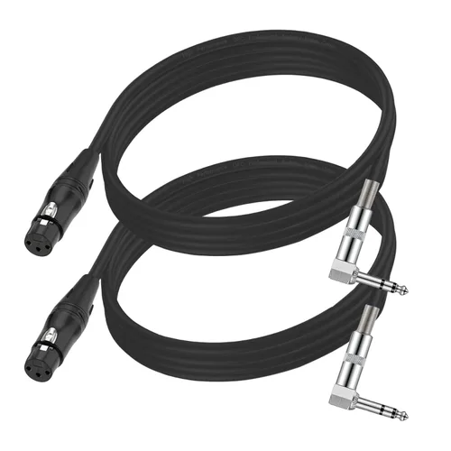 Miniatura 8 de TRS de ángulo recto de 0.250 in a XLR hembra, ángulo recto TRS de 1/4 pulgadas a XLR hembra de 3 pines, para altavoces, escenario, DJ y más