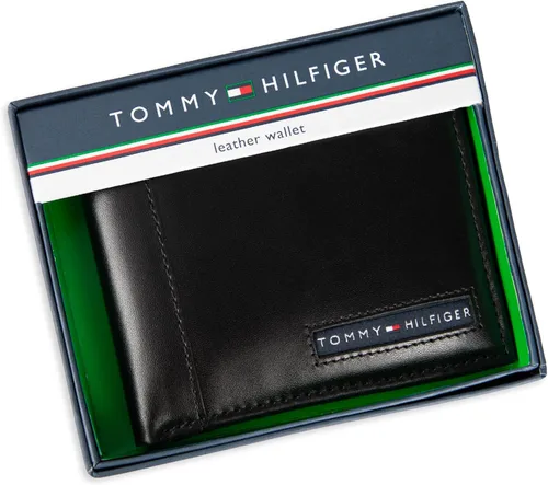 Miniatura 7 de Tommy Hilfiger Cartera de piel auténtica para hombre con ventana de identificación y múltiples ranuras para tarjetas