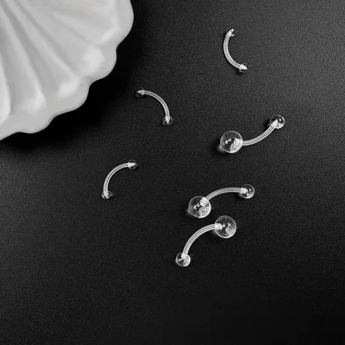 Miniatura 6 de Kit de 109 piezas de retenedores de piercings transparentes, nariz, tabique, ceja, labio, labio, labio, lengua, vientre, tragus, cartílago, anillos