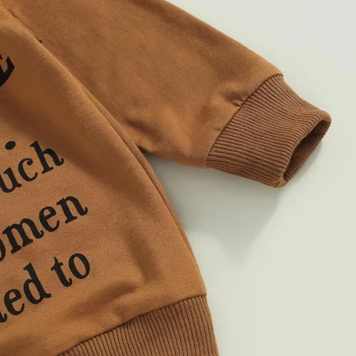 Miniatura 38 de Mandizy Conjunto de ropa de otoño para bebé niña pequeña, sudadera de manga larga con estampado de letras bendecidas, pantalones de camuflaje