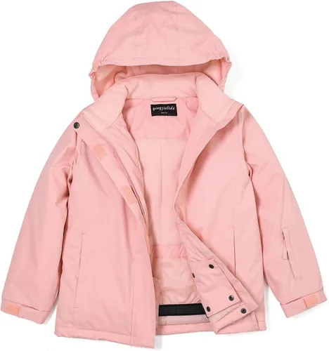 Miniatura 28 de Chaqueta de esquí impermeable para niñas, chaqueta de snowboard para exteriores, resistente al viento, con forro polar, abrigo de nieve cálido