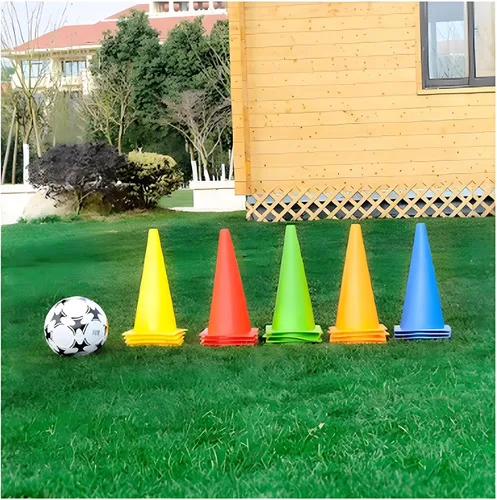 Miniatura 5 de ANSLYQA Soccer Cones (9 Inch 20 Pack), Agility Training Sport Cone with Carry Bag for Drilling Football Basketball Field Markers