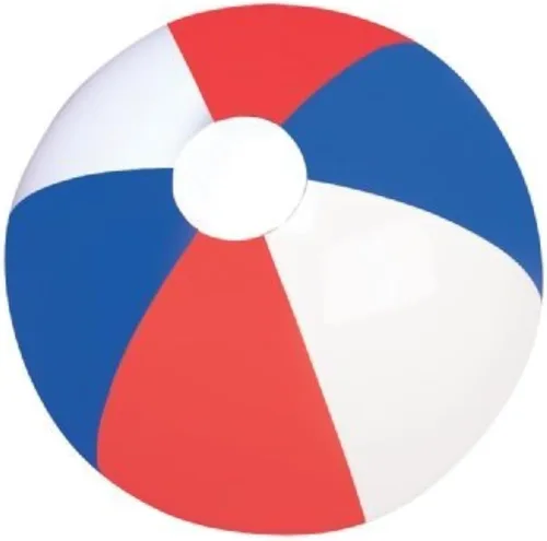 Pelota de playa blanca y azul de 16 pulgadas/pelota de playa patriótica., 24 unidades