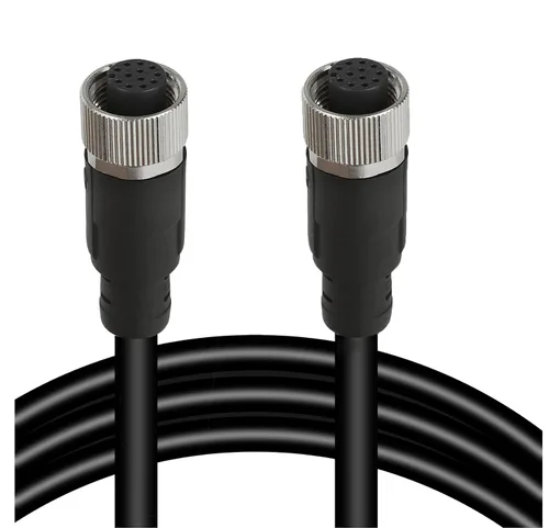 Miniatura 11 de Cable conector macho a hembra M12 de 8 pines – Cable de extensión de sensor impermeable industrial, cable de señal seguro codificado A