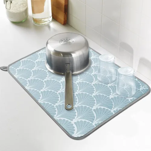 Miniatura 7 de SHIYUE Tapete de secado de platos para encimera de cocina, súper absorbente, decoración de cocina de primavera, tapete de secado de microfibra