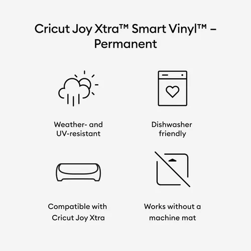 Miniatura 3 de Cricut Joy Xtra Smart Vinyl – Permanente, resistente al agua y a los rayos UV, vinilo adhesivo a prueba de decoloración para crear calcomanías, Negro