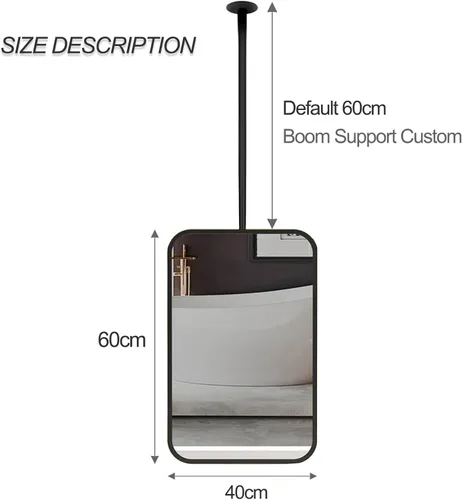 Miniatura 2 de Espejo rectangular cuadrado montado en el techo, moderno espejo de maquillaje para baño, transparente y práctico para dormitorio, sala de estar