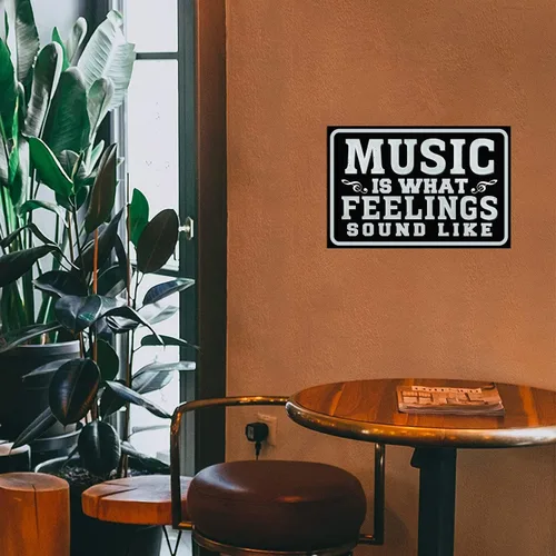 Miniatura 3 de Cusde Music Is What Feelings Sound Like - Decoración de pared inspiradora, letrero de lata con música, regalos para amantes de la música, carteles