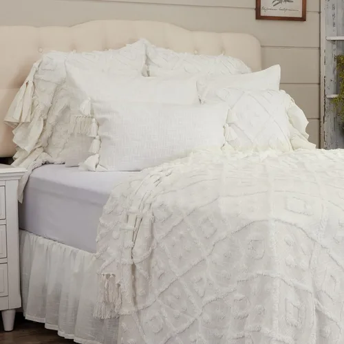 Miniatura 3 de Piper Classics Harmony - Colcha de tamaño individual con flecos, 103 pulgadas de largo x 93 pulgadas de ancho, granja, bohemio, ropa de cama