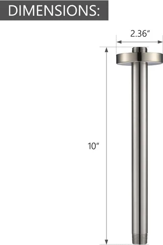 Miniatura 3 de Brazo de ducha montado en el techo de extensión de acero inoxidable de alta densidad y brida para brazo de ducha de rosca engrosada U4999-SS de 10