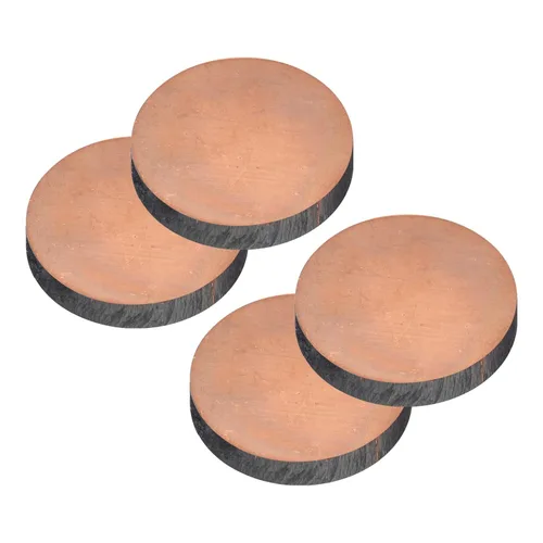Miniatura 18 de uxcell Hoja de cobre puro, 4 piezas de 2 x 0.04 pulgadas, calibre 18 T2, placa redonda de metal de cobre para manualidades, reparaciones eléctricas