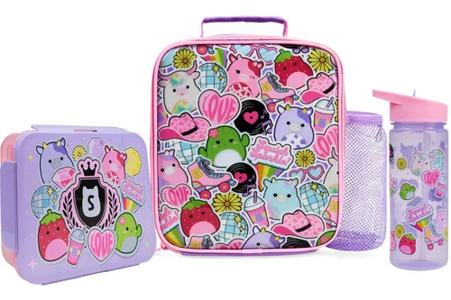 Miniatura 7 de Get Trend Bolsa de almuerzo Minecraft, fiambrera, botella de agua para niños, juego de 3 piezas, caja bento, contenedor aislado para aperitivos