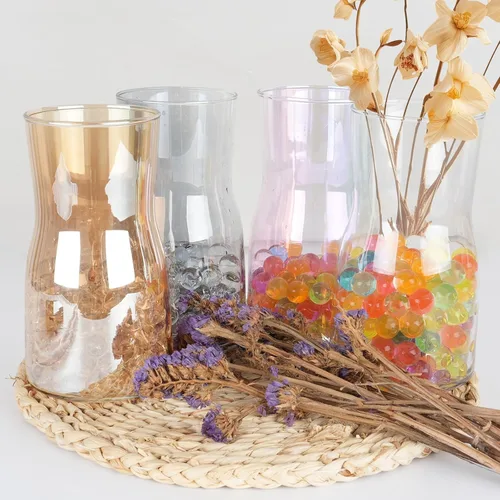 Miniatura 2 de Jarrón de cristal iridiscente de 8 pulgadas, centro de mesa de estilo bohemio moderno para flores, decoración del hogar, boda, inauguración