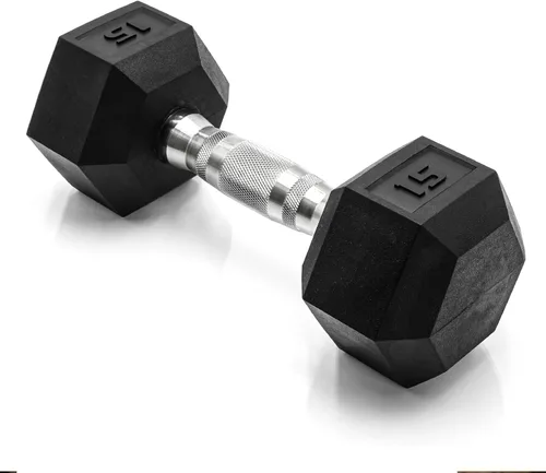 CAP Barbell Peso de la mancuerna hexagonal recubierta, individual, 10-120 libras, múltiples opciones