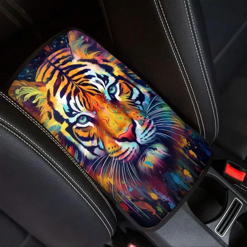 Miniatura 9 de Funda para reposabrazos de automóvil, ajuste universal para la mayoría de automóviles, SUV, camiones, sedán, patrón fresco, plegable, cómoda, Oso