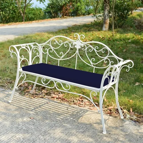 Miniatura 10 de Cojín impermeable para silla de banco para interior y exterior, cojín de asiento para jardín largo