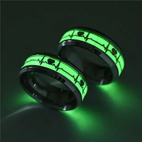 Miniatura 3 de hohrayway Anillo luminoso con cruz de Jesús y Cristianos, de titanio, fluorescente, adornos, regalo para hombres y mujeres, talla 6