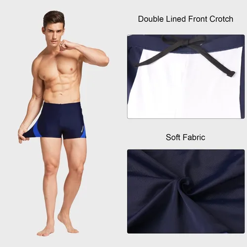 Miniatura 5 de BALEAF Traje de baño deportivo de pierna cuadrada para hombre