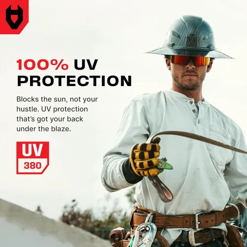Miniatura 5 de NoCry Lentes de sol ANSI Z87 para hombres o mujeres con protección contra arañazos y 100% UV, lentes de seguridad teñidas con lentes de alto