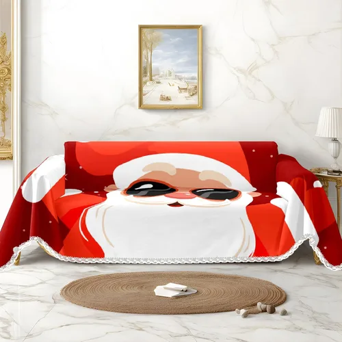 Miniatura 8 de Funda de sofá con estampado de muñeco de nieve de Navidad, fundas de sofá para sillón, funda resistente a las manchas, protector universal de muebles