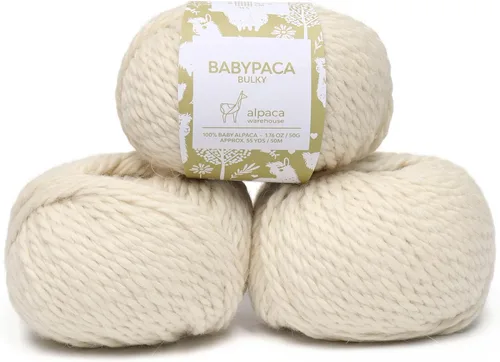 Miniatura 36 de Juego de 3 madejas 100% de lana de alpaca bebé, peso voluminoso, fabricadas en Perú, celestial suave y perfecto para tejer y tejer a ganchillo