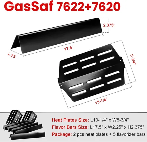 Miniatura 2 de GasSaf Barra aromatizadora 7620, 7622 de repuesto de deflectores de calor para Weber 7621 65505 Genesis 300 Series E310 E320 E330 S310 S320 S330